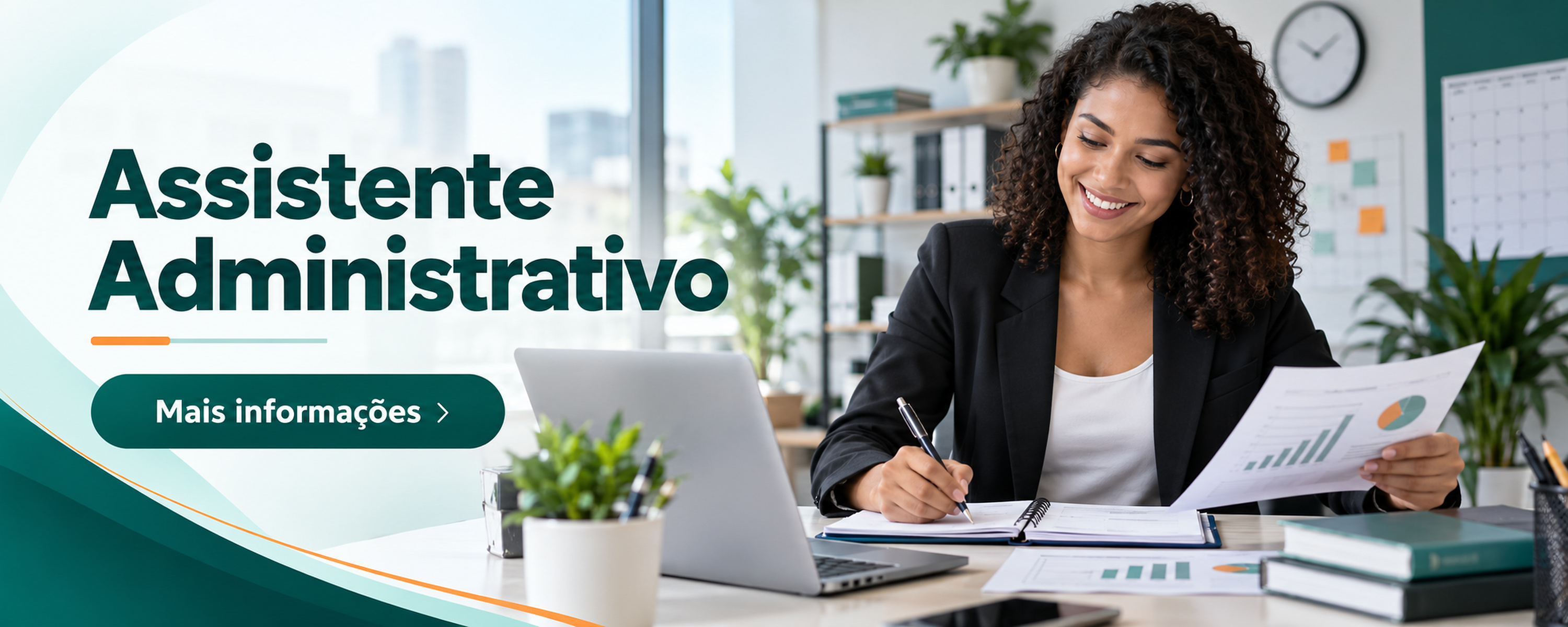 Divulgação do curso Assistente Administrativo