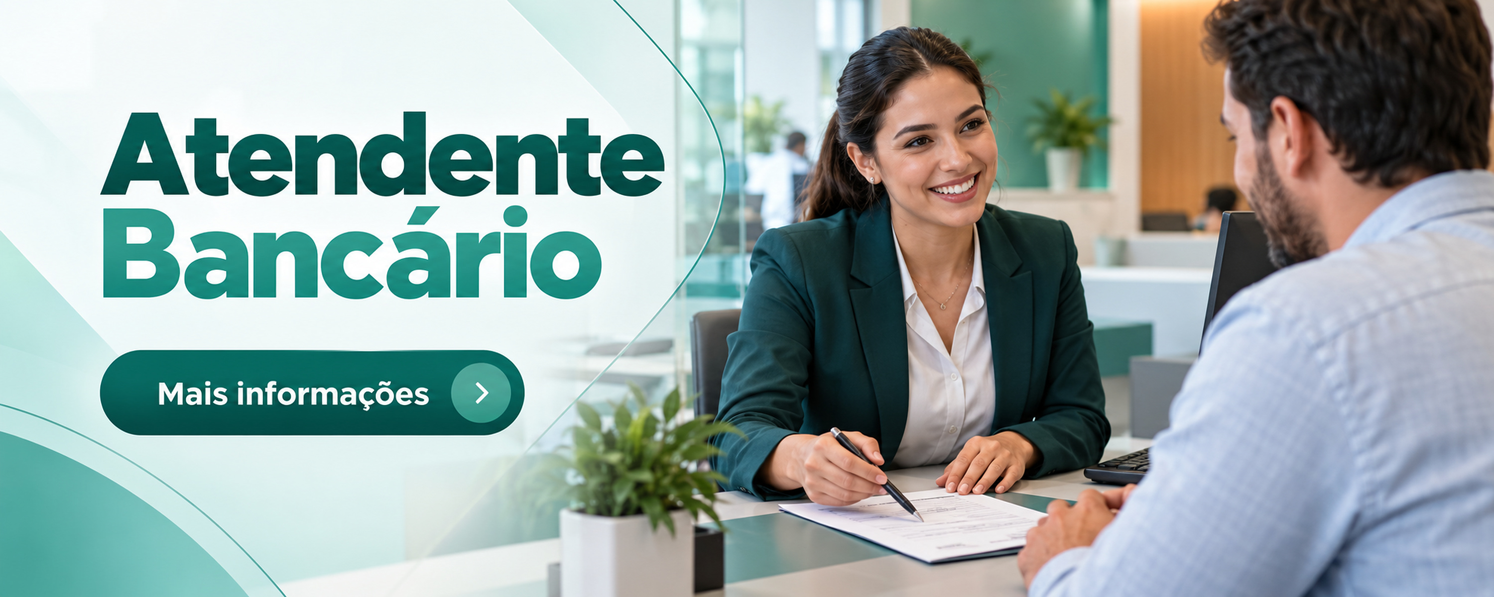Divulgação do curso Atendente Bancário