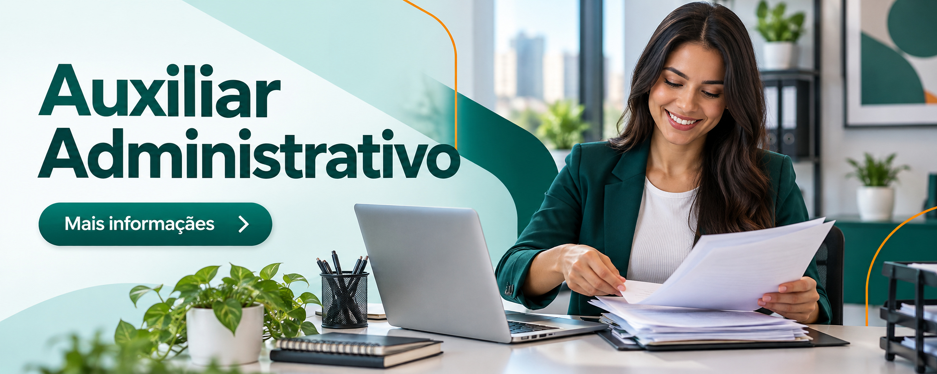 Divulgação do curso Auxiliar Administrativo