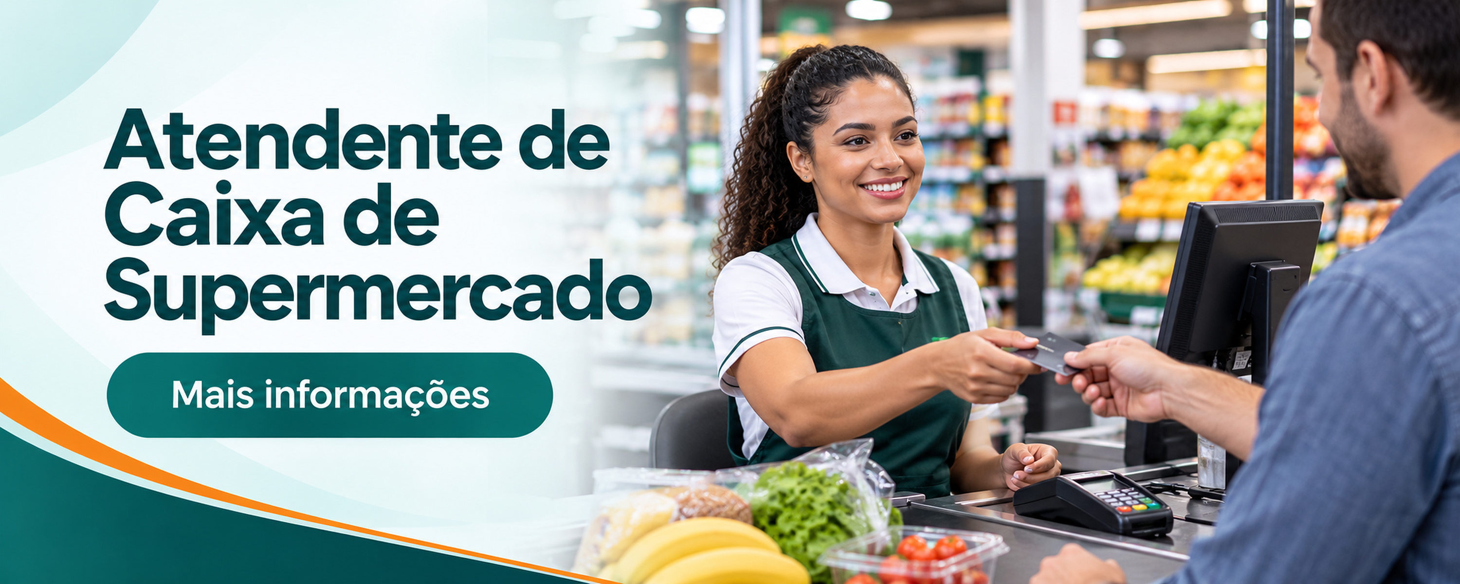 Divulgação do curso Atendente de Caixa de Supermercado