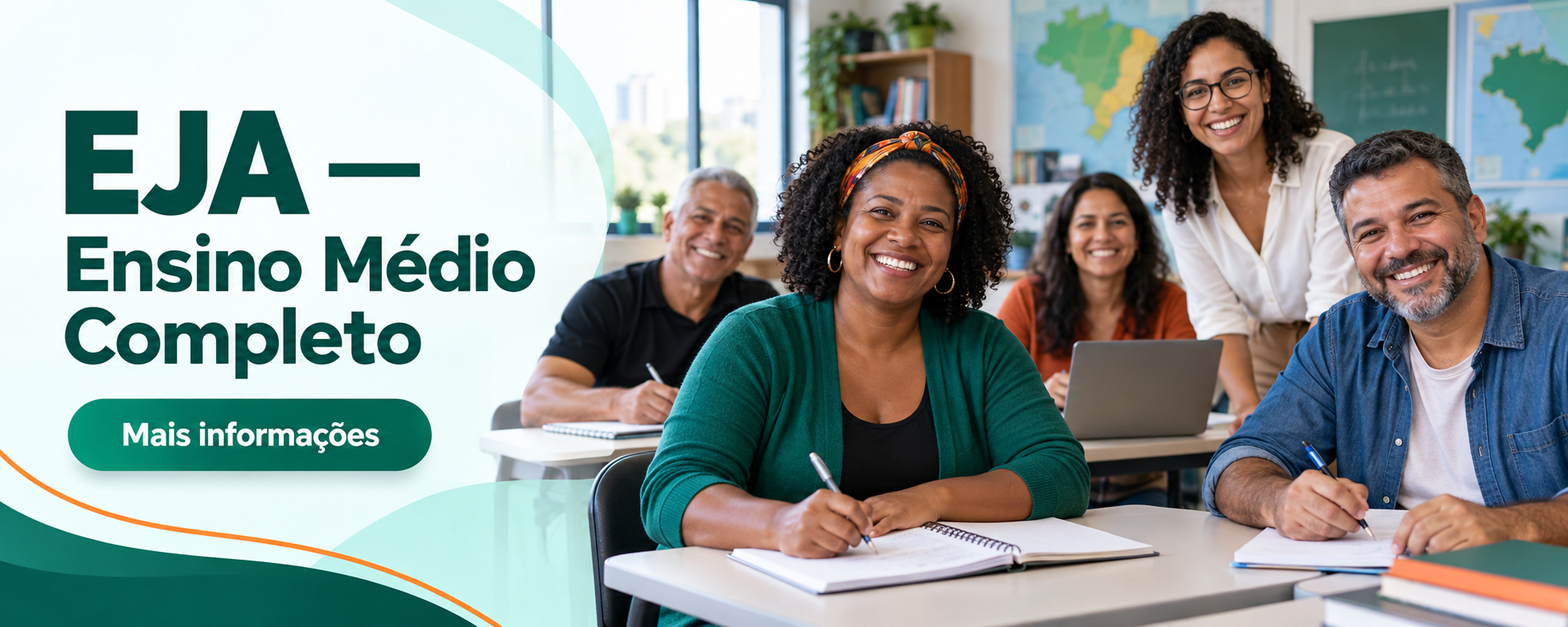 Divulgação do curso EJA — Ensino Médio Completo